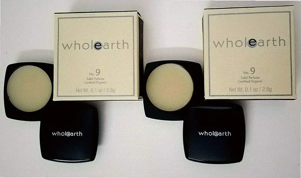2 pk Wholearth No. 9 Solid perfume Certified Organic 0.1oz NEW IN BOX