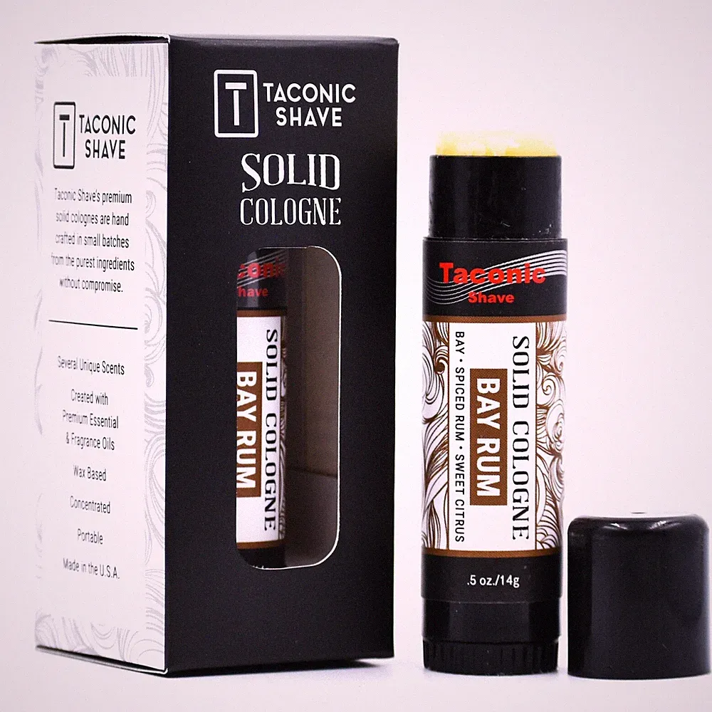 Bay Rum Solid Cologne for Men by Taconic Shave - A Classic Barbershop Scent