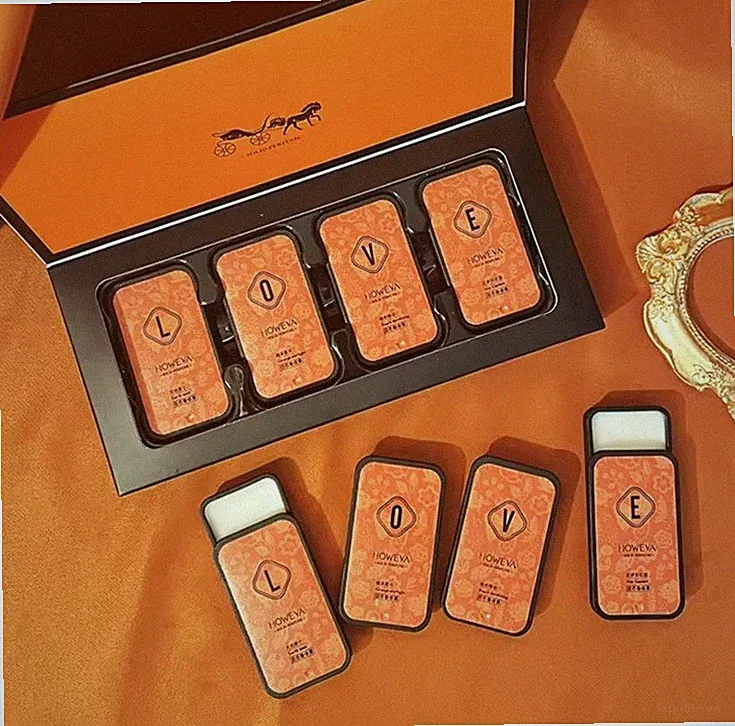 HOWEYA LOVE Solid Perfume Set 4pcs Floral Fruity Long Lasting Portable Gift